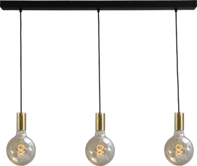 Hanglamp Tessi 3-lichts Shiny Brass