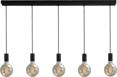 Hanglamp Tessi 5 Lichts Zwart