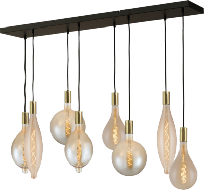 Hanglamp Tessi 8 Lichts Shiny Brass