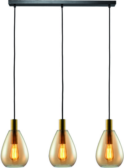 Hanglamp Dorato 3l Amber