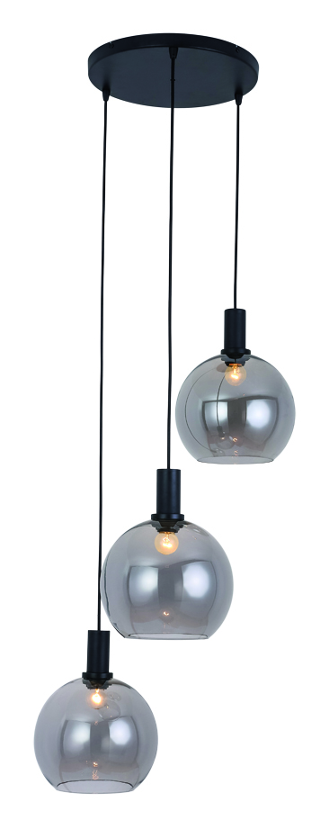 Hanglamp Chandra 3l Rond Smoke