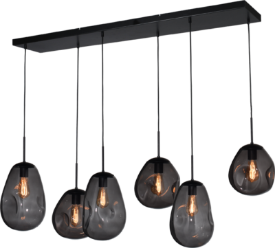 Hanglamp Lava 6 Lichts Smoke