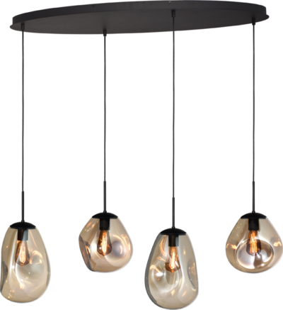 Hanglamp Lava 4 Lichts Ovaal Gold