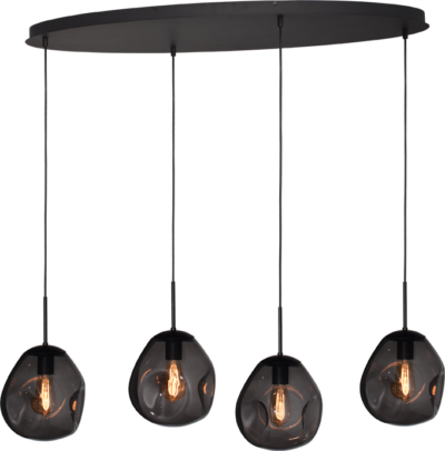Hanglamp Lava 4 Lichts Ovaal Smoke