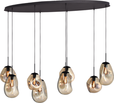 Hanglamp Lava 8 Lichts Ovaal Gold