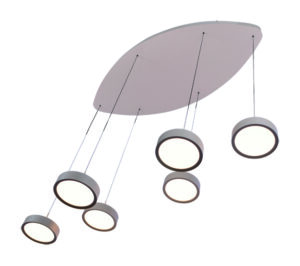 H 3466 C Onderaanzicht Hanglamp Alieno 6l Creme