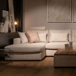 UrbanSofa-Giorno-Casia-Hoekbank-Memphis-Rib-Nature-Vierkant Giorno Hoekbank