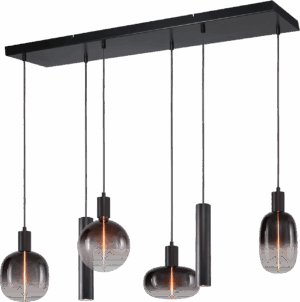 Hanglamp Tence Zwart 6 Lichts Zigzag 100 cm