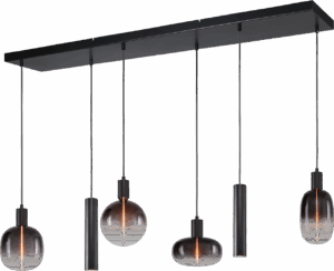 Hanglamp Tence Zwart 6 Lichts Zigzag 130 cm