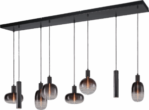 Hanglamp Tence Zwart 8 Lichts Zigzag 160 cm