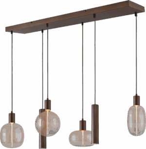 Hanglamp Tence Cacao 6 Lichts 100 cm Zigzag