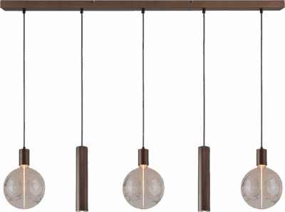 2211-15-15-130-5-RC2 Hanglamp Tence Cacao 5 Lichts
