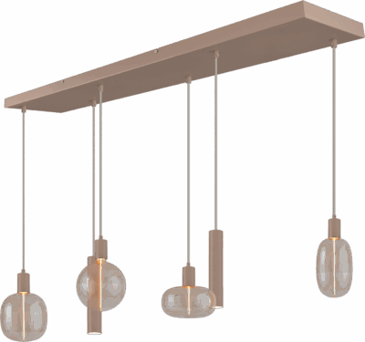 2211-36-36-130256RT2 Hanglamp Tence Beige Terra 6 Lichts Zigzag