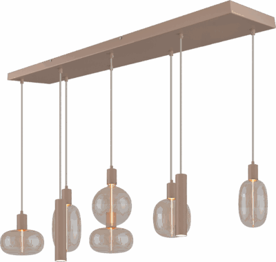 2211-36-36-130258RT2 Hanglamp Tence Beige Terra 8 Lichts Zigzag