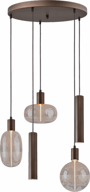 Hanglamp Tence Cacao 5 Lichts Rond