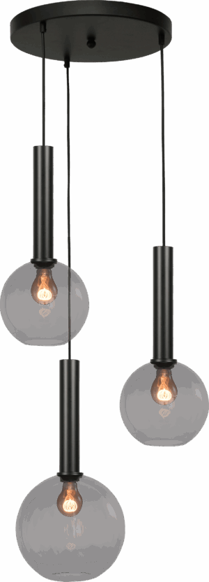 Hanglamp Bella 3-Lichts Rond Smoke