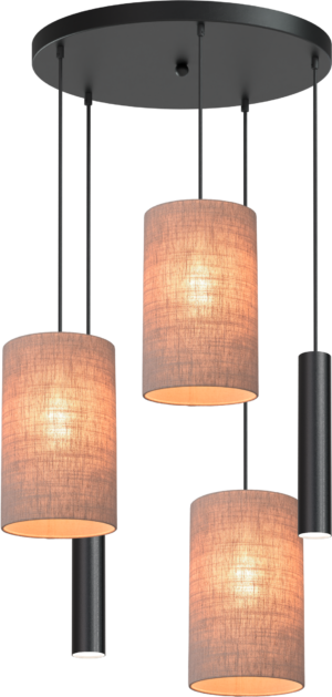 Hanglamp Lisbourgh 5-Lichts Rond Zwart