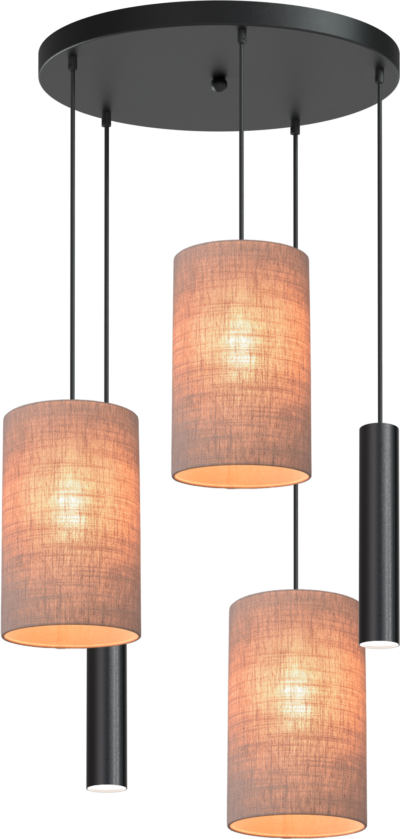 Hanglamp Lisbourgh 5-Lichts Rond Zwart