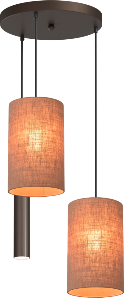 Hanglamp Lisbourgh 3-Lichts Rond Cacao