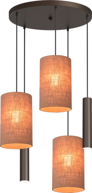 Hanglamp Lisbourgh 5-Lichts Rond Cacao