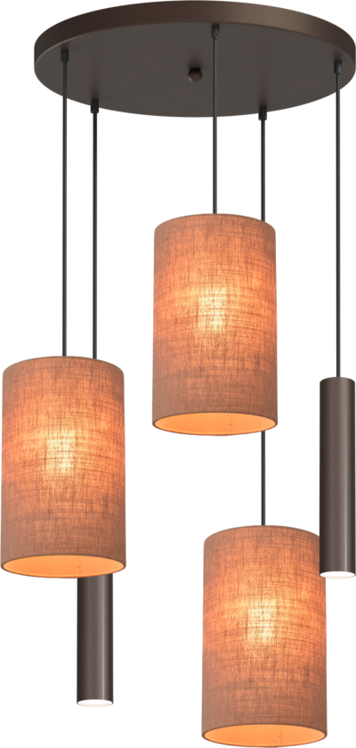 Hanglamp Lisbourgh 5-Lichts Rond Cacao