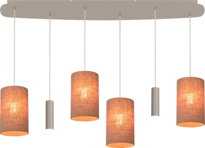 Hanglamp Lisbourgh 6-Lichts Deens Ovaal Beige Terra