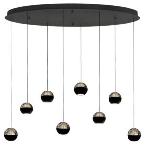 Hanglamp Belluno Zwart 8 Lichts Ovaal