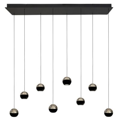 4592ZW Hanglamp Belluno Zwart 8 Lichts
